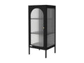 High living room display cabinet on adjustable feet, black steel bookcase/sideboard