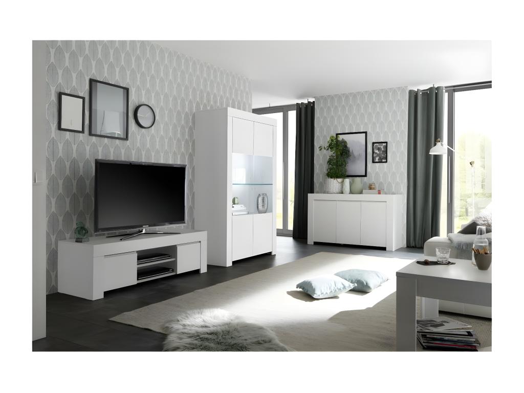 ZEFIR collection 3-door sideboard in matte white, ideal for your living room or dining room