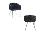 Set of 2 BALLON chairs with Meublita legs and black velvet seats