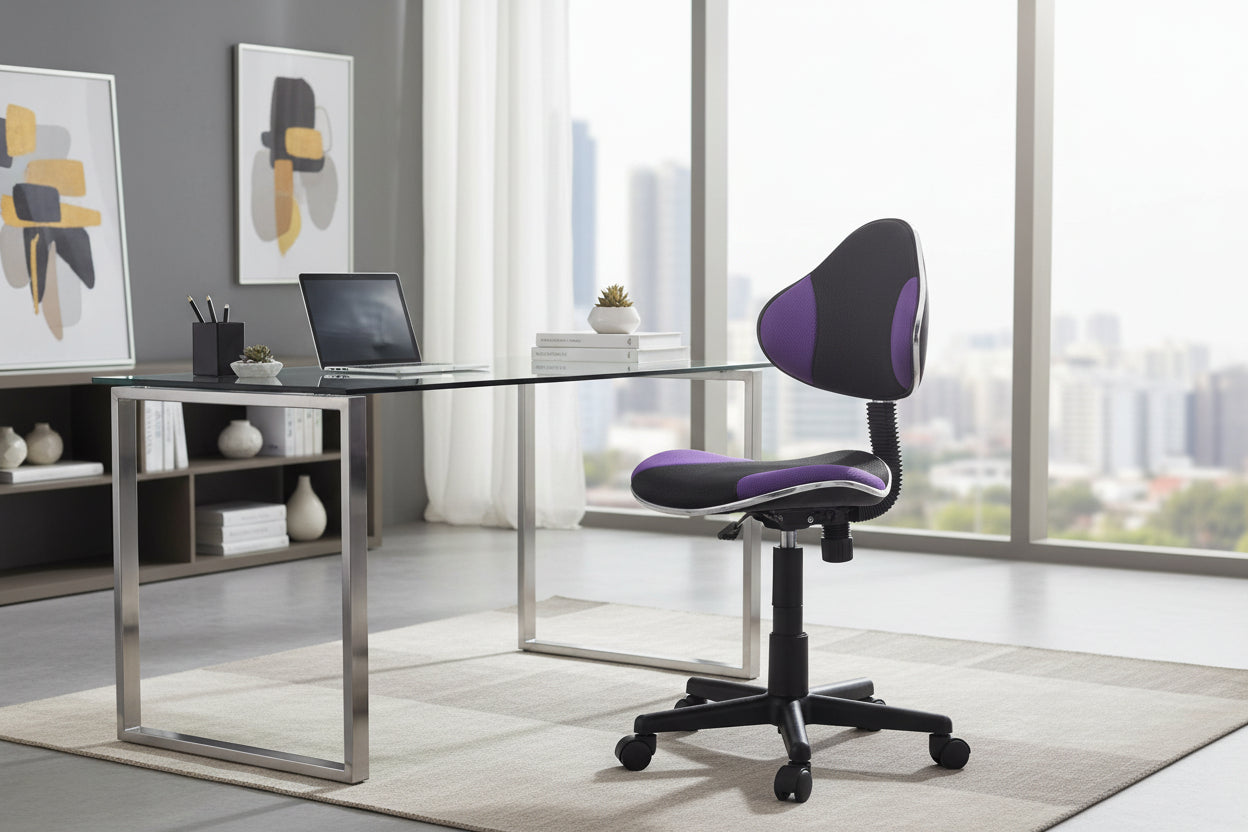 Office chair - Microfiber / Plastic - Purple - Meublita