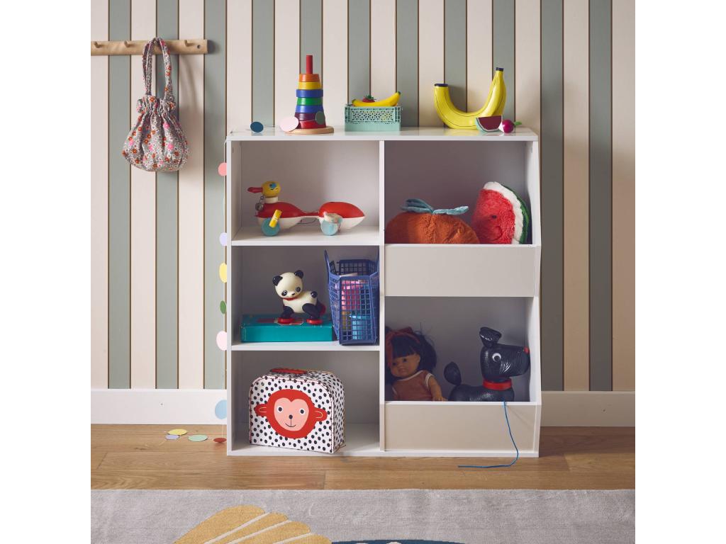 White children's storage unit - 4 shelves