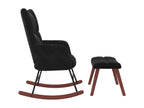 Rocking chair with footrest, black velvet