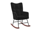 Rocking chair with footrest, black velvet