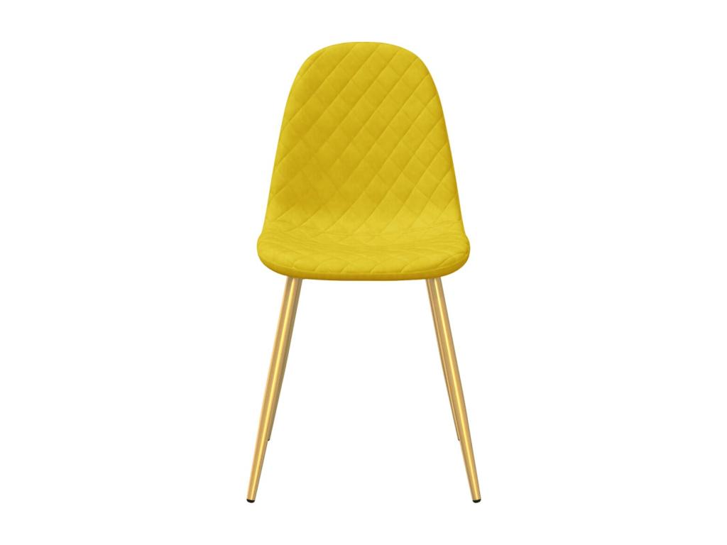 Dining chairs, set of 2, mustard yellow velvet
