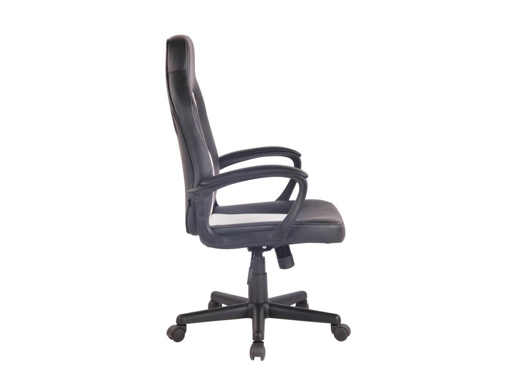 Office chair - Faux leather / Plastic - Black / White - Meublita