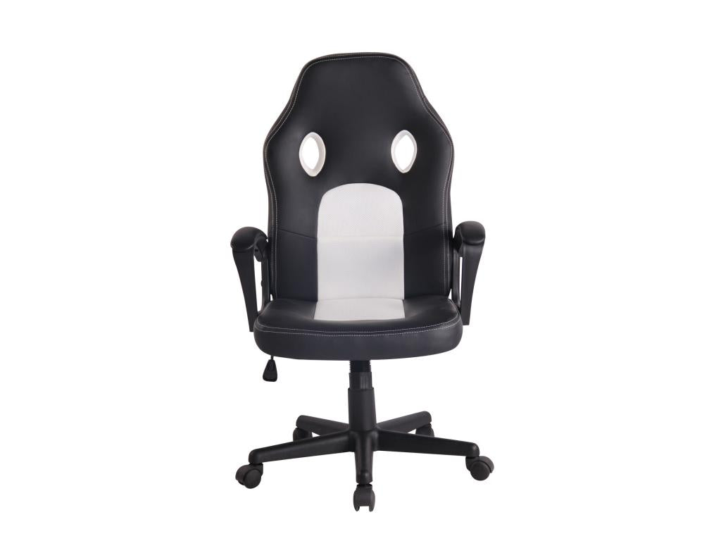 Office chair - Faux leather / Plastic - Black / White - Meublita