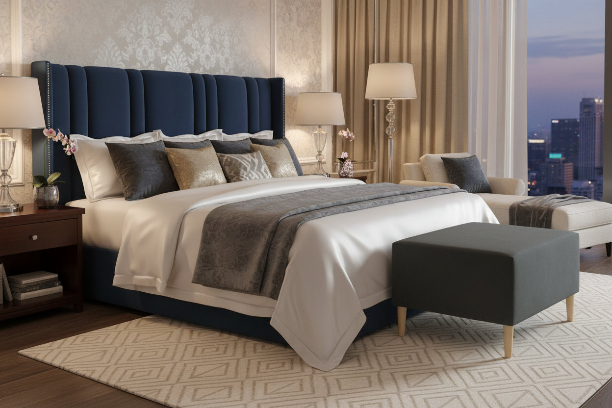 Pouf for the living room, 70x70 cm, Dark Grey