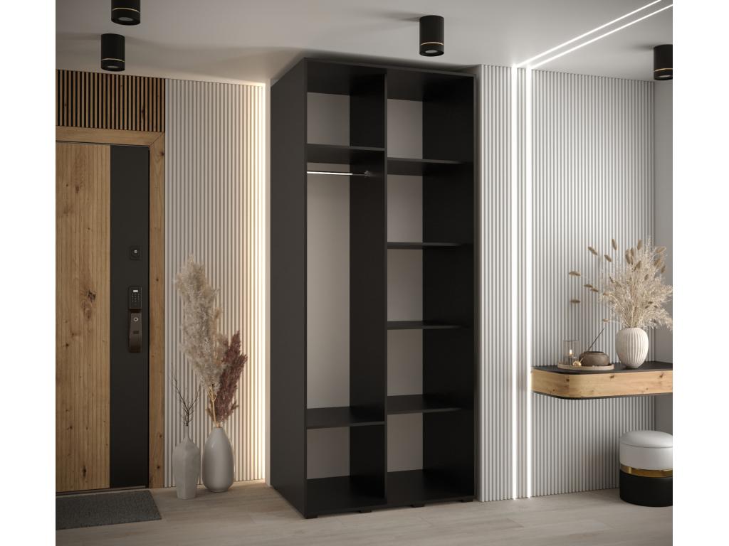 Doucezen 1 Sliding Door Wardrobe 235.2/110/60 2 Doors Black/White